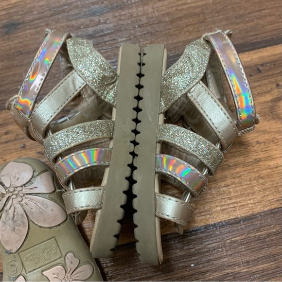 Self Esteem Toddler Girl Sandals Size 5 - 2 Paires Pink And Gold - Picture 4 of 8